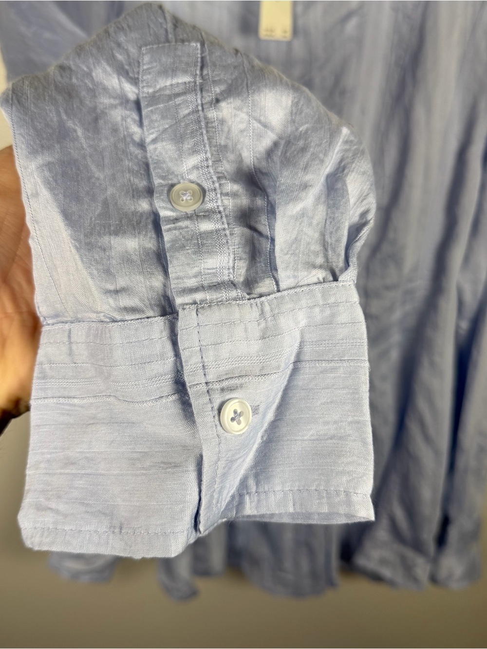 NWT Anthropologie Maeve Waisted Button Down Tunic Light Blue L Coastal $118 - Picture 7 of 9
